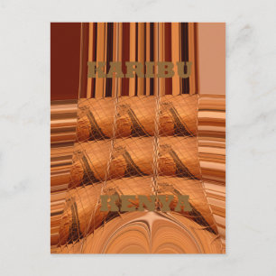 Carte Postale Miroir africain traditionnel : Girafe tissée