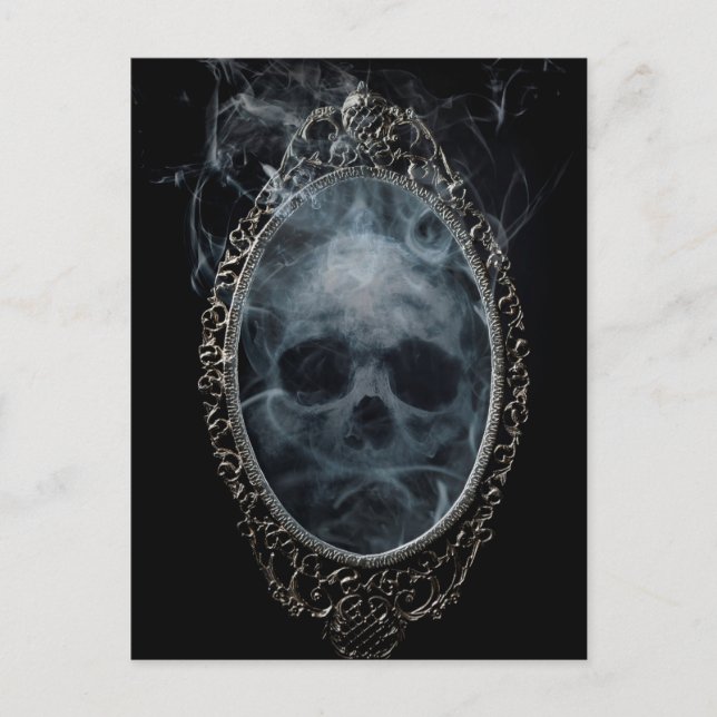Carte Postale Miroir de fantôme effrayant Halloween   (Devant)