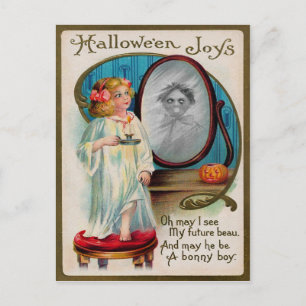 Carte postale miroir Halloween Déplaisant vintage