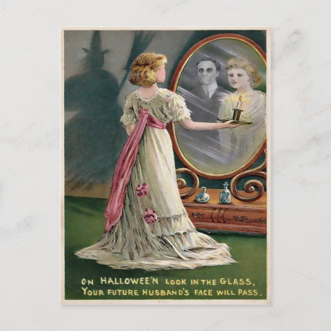 Carte postale miroir Halloween vintage (Devant)
