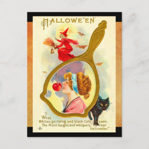 Carte Postale Miroir magique d'Halloween vintage