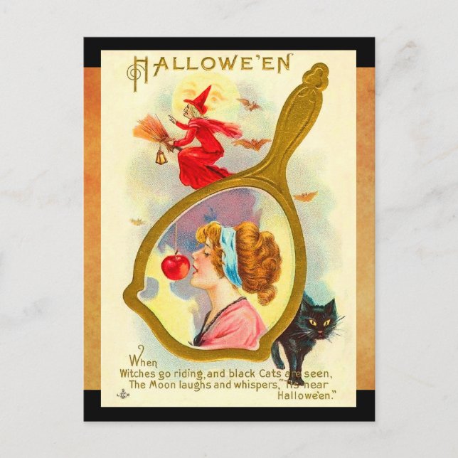 Carte Postale Miroir magique d'Halloween vintage (Devant)