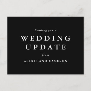 Carte Postale Mise à jour du mariage modifier la date en noir et