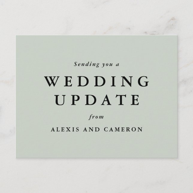 Carte Postale Mise à jour du mariage modifier la date saute vert (Devant)