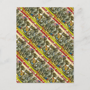 Carte Postale Miss Amy Dupont et War Elephants Circus Vintage