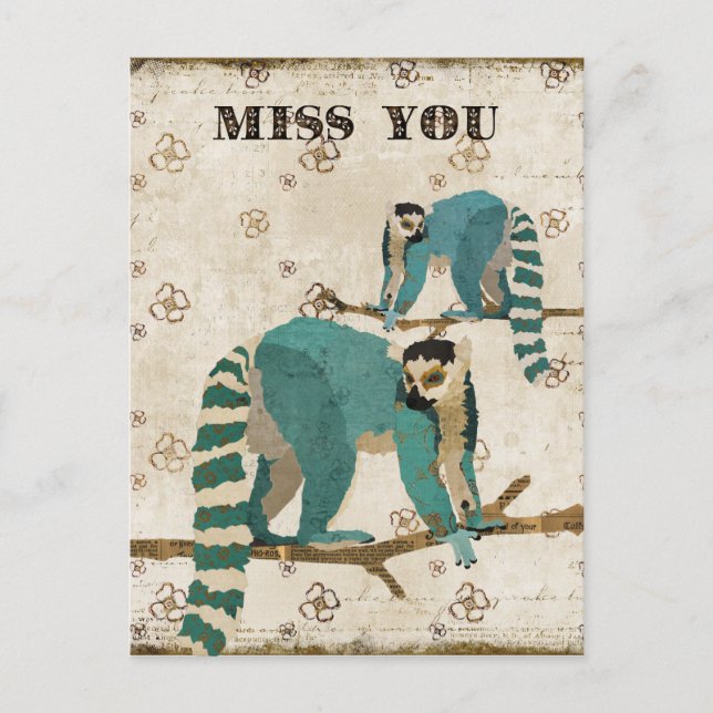 Carte postale Miss Azure Lemurs (Devant)