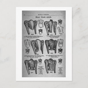 Carte Postale Miss' Bicycle Jakcets - Annonce Vintage 1897
