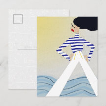 Miss Capitaine Marin Illustration de Mode Art
