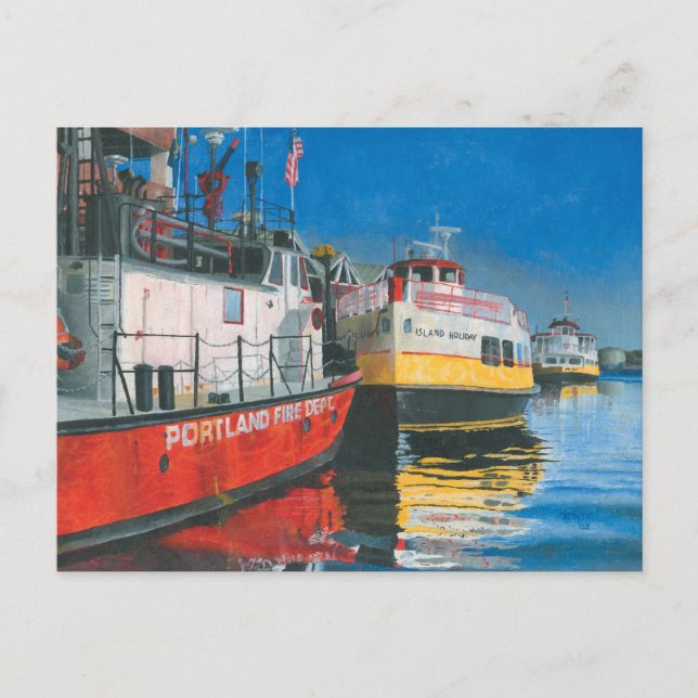 Carte Postale Miss Portland Bateau-pompe et Casco Bay Ferries (Devant)