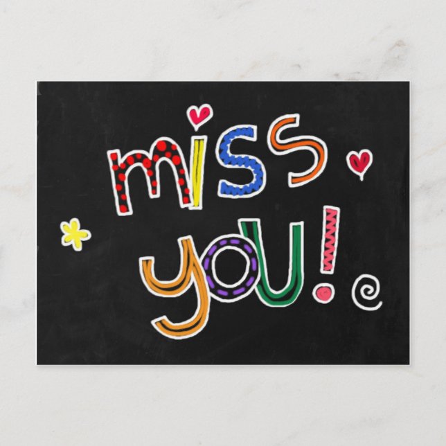 Carte postale Miss You - vous manquant (Devant)