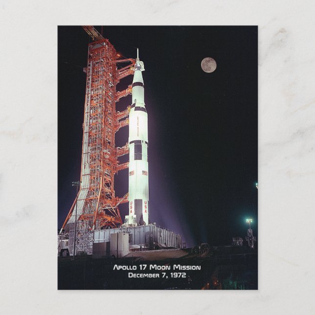 Carte Postale Mission Apollo 17 Moon (Devant)