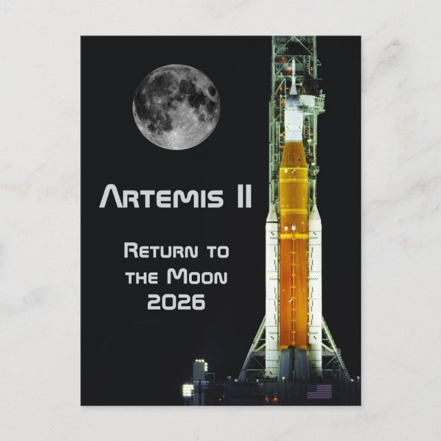Carte Postale Mission Artemis II sur la Lune (Devant)