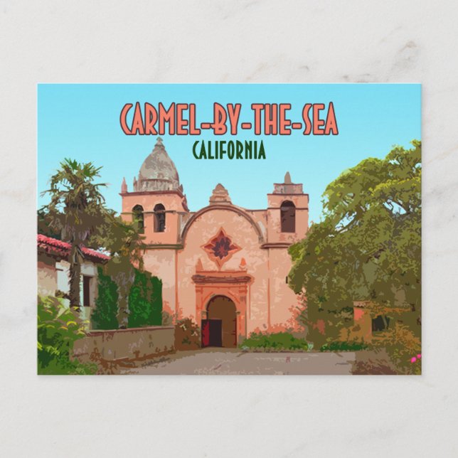Carte Postale Mission Carmel-By-The-Sea Basilique Californie (Devant)