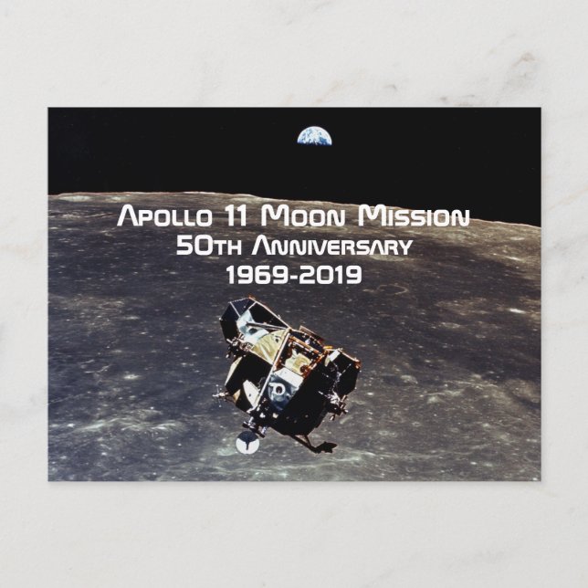 Carte Postale Mission historique Apollo 11 sur la Lune - 50e ann (Devant)