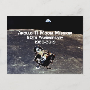 Carte Postale Mission historique d'Apollo 11 sur la Lune - 50e a