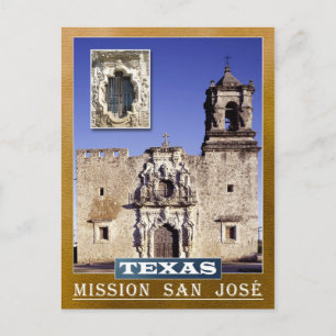 Carte Postale Mission San José, San Antonio, Texas