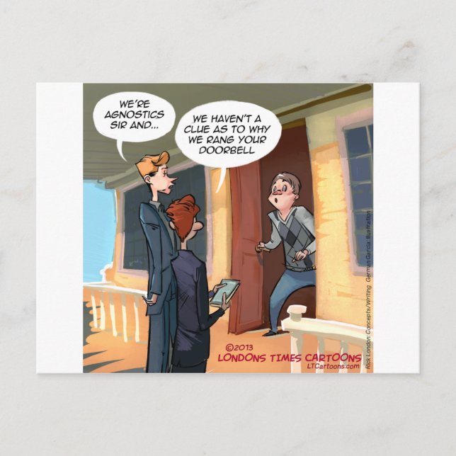 Carte Postale Missionnaires agnostiques drôle (Devant)