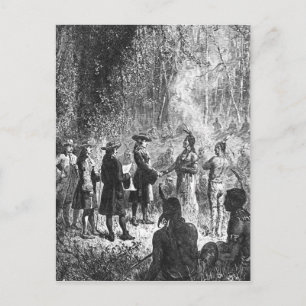 Carte Postale Missionnaires moraves parmi les Indiens