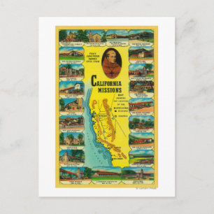 Carte Postale Missions espagnoles de Californie