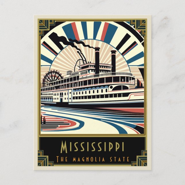 Carte Postale Mississippi | Art déco (Devant)