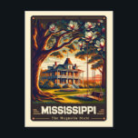 Carte Postale Mississippi | Esprit patriotique Vintage<br><div class="desc">Découvrez le charme méridional du Mississippi avec notre "Mississippi Patriotic Spirit : Vintage Magnolia State Postcard". Cette carte postale illustre très bien le Mississippi, connu sous le nom de l'État de Magnolia, dans un style vintage classique. Dotée du nom de l'État et de son symbole emblématique, la magnolia, cette carte...</div>