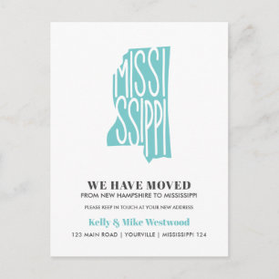 Carte Postale MISSISSIPPI Nous avons déménagé Nouvelle adresse N