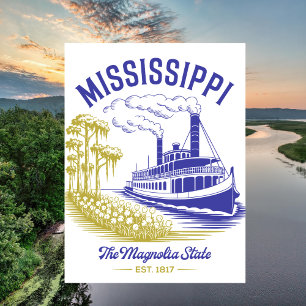 Carte Postale Mississippi The Magnolia State Établ. 1817 Vintage