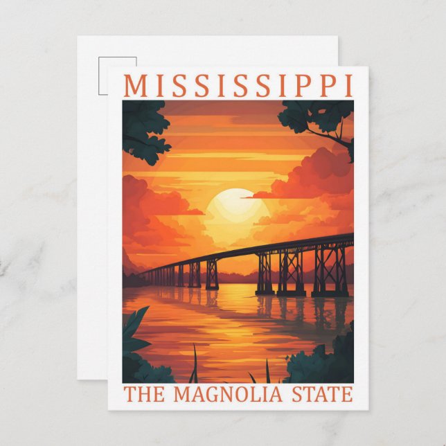 Carte Postale MIssissippi the Magnolia State USA Travel Place (Devant / Derrière)