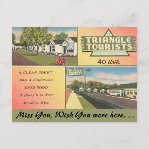 Carte Postale Mississippi, Touristes du triangle, Méridien