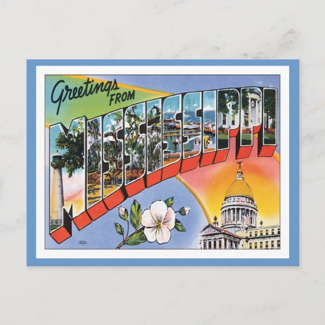 Carte Postale Mississippi vintage (Devant)