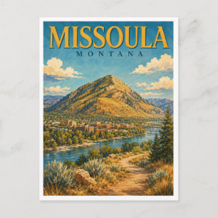 Carte Postale Missoula Montana Mont Sentinel GeoSaga