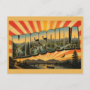 Carte Postale Missoula Montana Rivières Montagnes Forêts Art