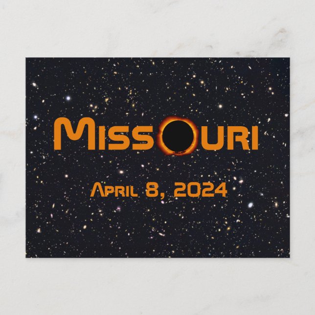 Carte Postale Missouri 2024 Éclipse solaire totale (Devant)