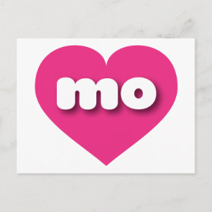 Carte Postale Missouri coeur rose chaud - I love mo