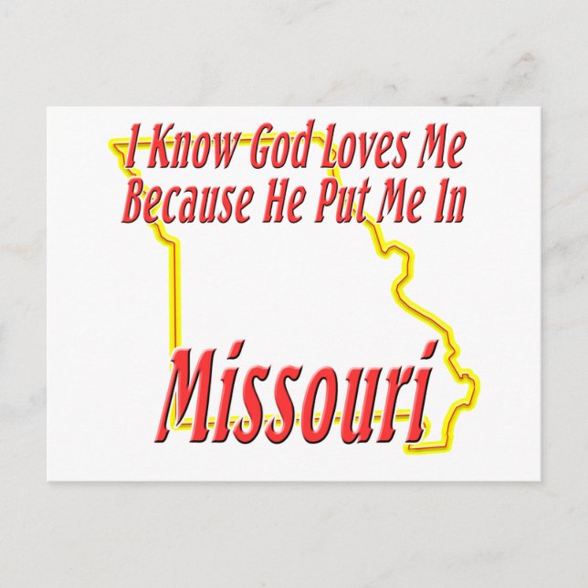 Carte Postale Missouri - Dieu m'aime (Devant)