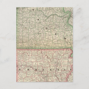 Carte Postale Missouri et Arkansas