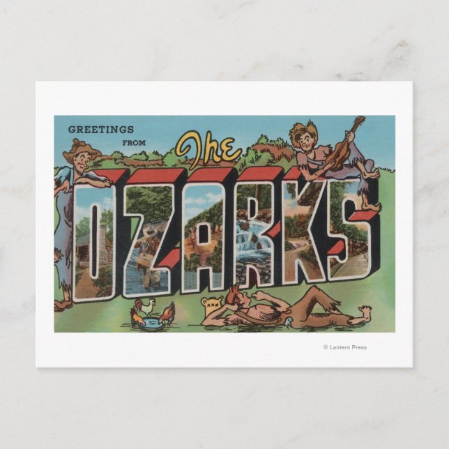 Carte Postale Missouri - Les Ozarks - Grandes Lettres Scènes 2 (Devant)