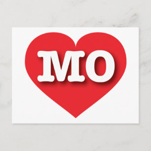 Carte Postale Missouri Red Heart - J'aime MO