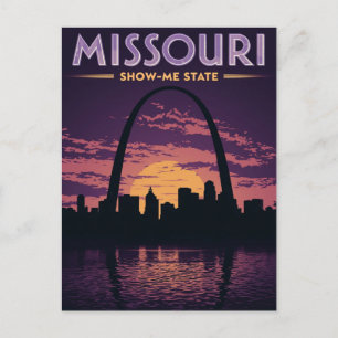 Carte Postale Missouri Show-Me State St. Louis Arch Coucher de s