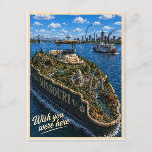 Carte Postale Missouri Wish You Were Here Série des États