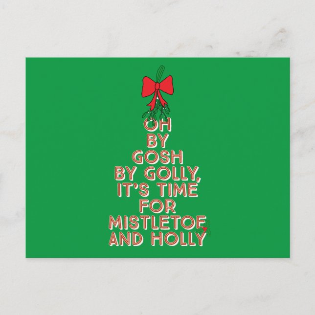 Carte Postale Mistletoe et Holly (Devant)