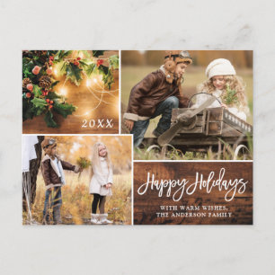 Carte Postale Mistletoe Rustic Christmas Photo Holiday Salutatio