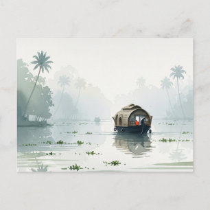 Carte Postale Misty Morning au Kerala en Inde
