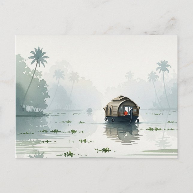 Carte Postale Misty Morning au Kerala en Inde (Devant)