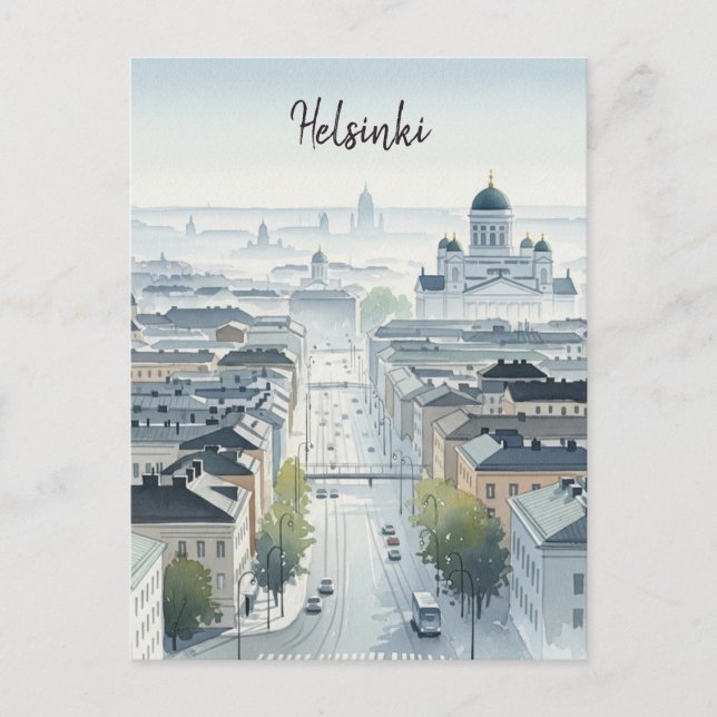 Carte Postale Misty Morning Helsinki Finlande Voyage (Devant)