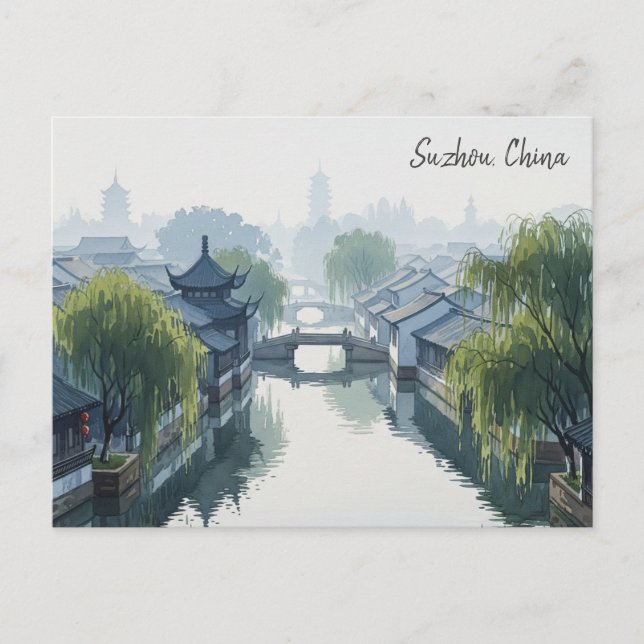 Carte Postale Misty Morning Suzhou China Travel (Devant)