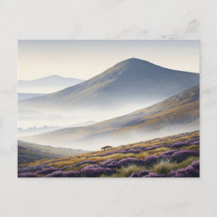 Carte Postale Misty Mourne Mountains Irlande du Nord Aquarelle