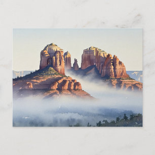 Carte Postale Misty Sedona Arizona Travel Cathedral Rock