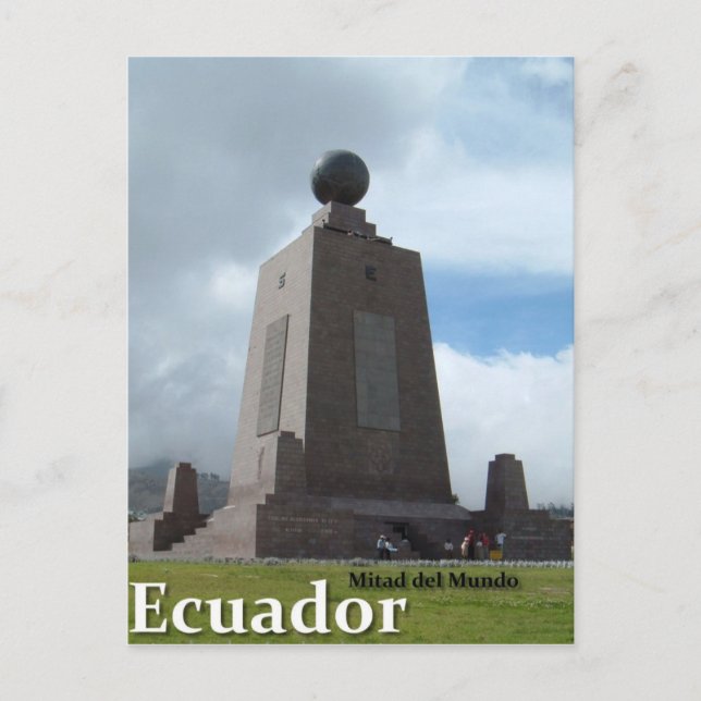 Carte Postale Mitad del Mundo Equuador equator line monument. (Devant)