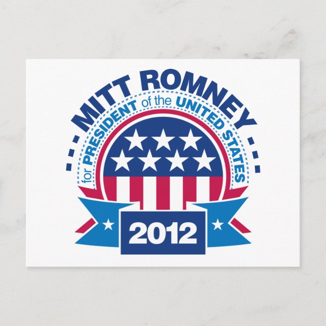 Carte Postale Mitt Romney pour le président 2012 (Devant)